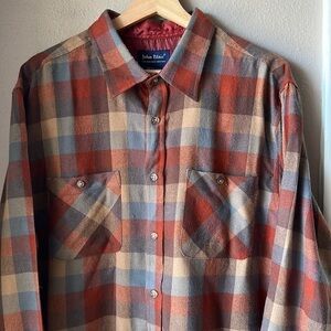JOHN BLAIR Plaid Long Sleeve Button Down Shirt